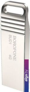 USB Flash Borofone BUD1 4GB (серебристый)