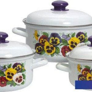 Набор кастрюль Лысьвенские эмали Фиалки [С-124АП2/4]