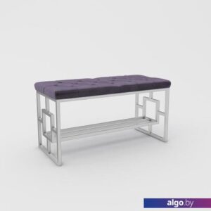 Банкетка Hype Mebel Квадро Люкс (белый/фиолетовый)
