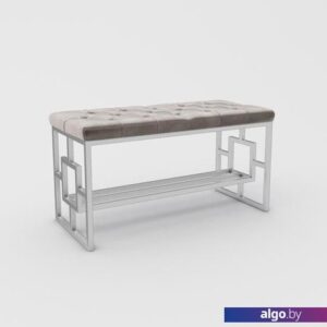 Банкетка Hype Mebel Квадро Люкс (белый/серый)