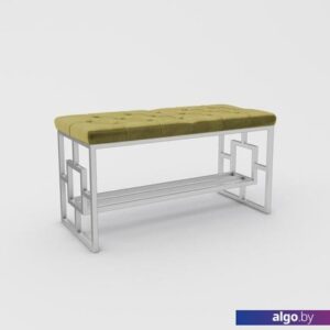 Банкетка Hype Mebel Квадро Люкс (белый/золото)
