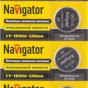 Батарейки Navigator CR2016 5 шт. NBT-CR2016-BP5