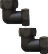 Комплект фитингов для полотенцесушителя Угловые 1"х1/2" г/г Ral 9005 740SCH1004 21век