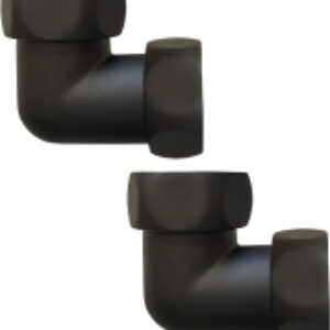 Комплект фитингов для полотенцесушителя Угловые 1"х1/2" г/г Ral 9005 740SCH1004 21век