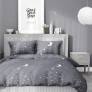 Комплект постельного белья Звездное небо на сером фоне Евро-стандарт 220-3 21век