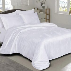 Комплект постельного белья Сатин Jacquard Premium 2сп с европростыней / СЖ-055 21век