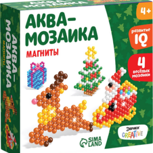 Развивающая игра Аквамозаика. Олень с Дедом Морозом / 4175130 21век
