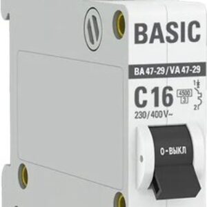 Выключатель автоматический ВА 47-29 1P 16A (C) 4.5кА / mcb4729-1-16C 21век