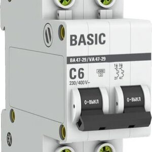Выключатель автоматический ВА 47-29 2P 6A (C) 4.5кА / mcb4729-2-06C 21век
