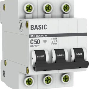 Выключатель автоматический ВА 47-29 3P 50А (С) 4.5кА / mcb4729-3-50C 21век