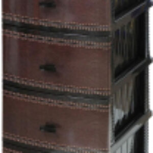 Комод пластиковый Декор Кожа 4 яруса 21век