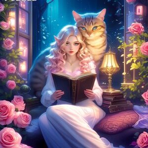 Пазл Девушка с котом / П500-0497 21век