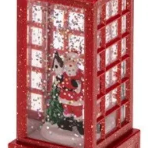 Световая фигурка Телефонная будка с эффектом снегопада и подсветкой 501-185 21век