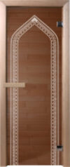 Стеклянная дверь для бани/сауны Арка 70x190 / DW01215 21век