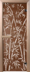 Стеклянная дверь для бани/сауны Бамбук и бабочки 70x190 / DW01216 21век