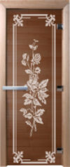 Стеклянная дверь для бани/сауны Розы 70x190 / DW01222 21век