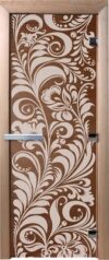 Стеклянная дверь для бани/сауны Хохлома 70x190 / DW01689 21век