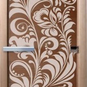 Стеклянная дверь для бани/сауны Хохлома 70x190 / DW01689 21век