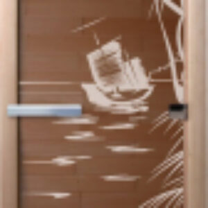 Стеклянная дверь для бани/сауны Голубая лагуна 70x190 / DW02147 21век