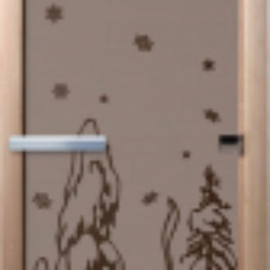 Стеклянная дверь для бани/сауны Зима 70x190 / DW02931 21век