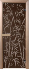 Стеклянная дверь для бани/сауны Бамбук и бабочки 70x190 / DW02936 21век