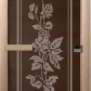 Стеклянная дверь для бани/сауны Розы 70x190 / DW03643 21век