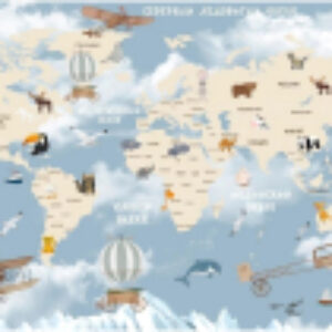 Фотообои листовые Детская Карта мира 81 21век