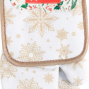 Набор кухонного текстиля Снежинки золотые / 9446102 21век