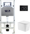 Унитаз подвесной с инсталляцией Amberg 506 ST + Nesenbach 004 GL-WT + Amberg RD-BL 21век