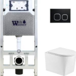 Унитаз подвесной с инсталляцией Amberg 506 ST + Nesenbach 004 GL-WT + Amberg RD-BL 21век