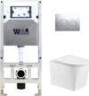 Унитаз подвесной с инсталляцией Amberg 506 ST + Nesenbach 004 GL-WT + Amberg RD-CR 21век