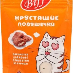 Лакомство для кошек Biff Хрустящие подушечки с паштетом из курицы / 26663 21век