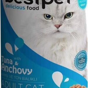 Влажный корм для кошек Cat с тунцом и анчоусами в соусе 21век