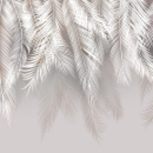 Фотообои листовые Пальмовые листья с оттенком светло-серые 21век