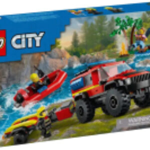 Конструктор City Fire Пожарная машина 4x4 со спасительным катером / 60412 21век