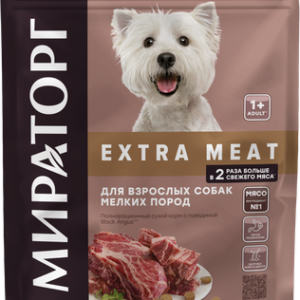 Сухой корм для собак Extra Meat для взр. собак мелк. пород с говядиной / 1010024076 21век