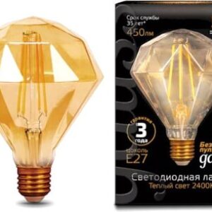 Лампа Filament Diamond 5W 450lm 2400К Е27 Golden LED / 147802005 21век
