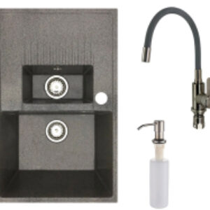 Мойка кухонная со смесителем Forma R + смеситель W74004-9 + дозатор L405-1 21век