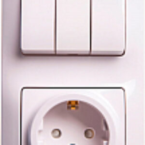 Блок выключатель+розетка Glossa GSL000178 21век