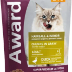 Влажный корм для кошек Hairball & Indoor для выведения шерсти кусочки в соусе с уткой 21век