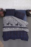 Комплект постельного белья Happiness Navy Blue Семейный / N245 21век