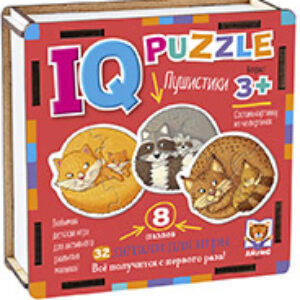 Развивающая игра IQ пазл деревянный. Пушистики 3+ / 9785811282456 21век