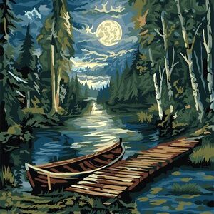 Картина по номерам Ночная река / KK3040_00005 21век