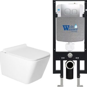 Унитаз подвесной с инсталляцией KW-9004W + 497 + RD-CR 21век