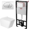 Унитаз подвесной с инсталляцией KW-9004W + AM101/1120 + M71-BL-01 21век