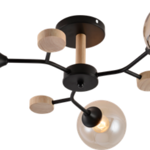 Потолочный светильник MH-1501/3 BK+WOOD 21век