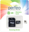Карта памяти MicroSDHC 8GB (Class 10) + адаптер / PF8GMCSH10AES 21век