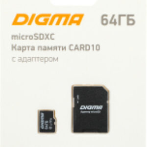 Карта памяти MicroSDXC 64GB Class 10 CARD10 + adapter / DGFCA064A01 21век