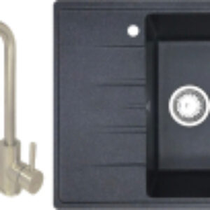 Мойка кухонная со смесителем Mila R + смеситель W4998-4 21век