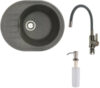 Мойка кухонная со смесителем New Lux R + смеситель W74004-9 + дозатор L405-1 21век